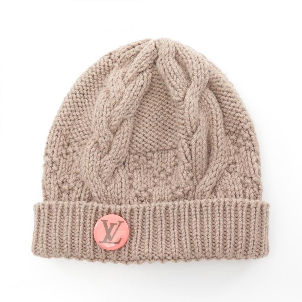Louis Vuitton Bonnet Constance Knit Cap Hat Wool Beige